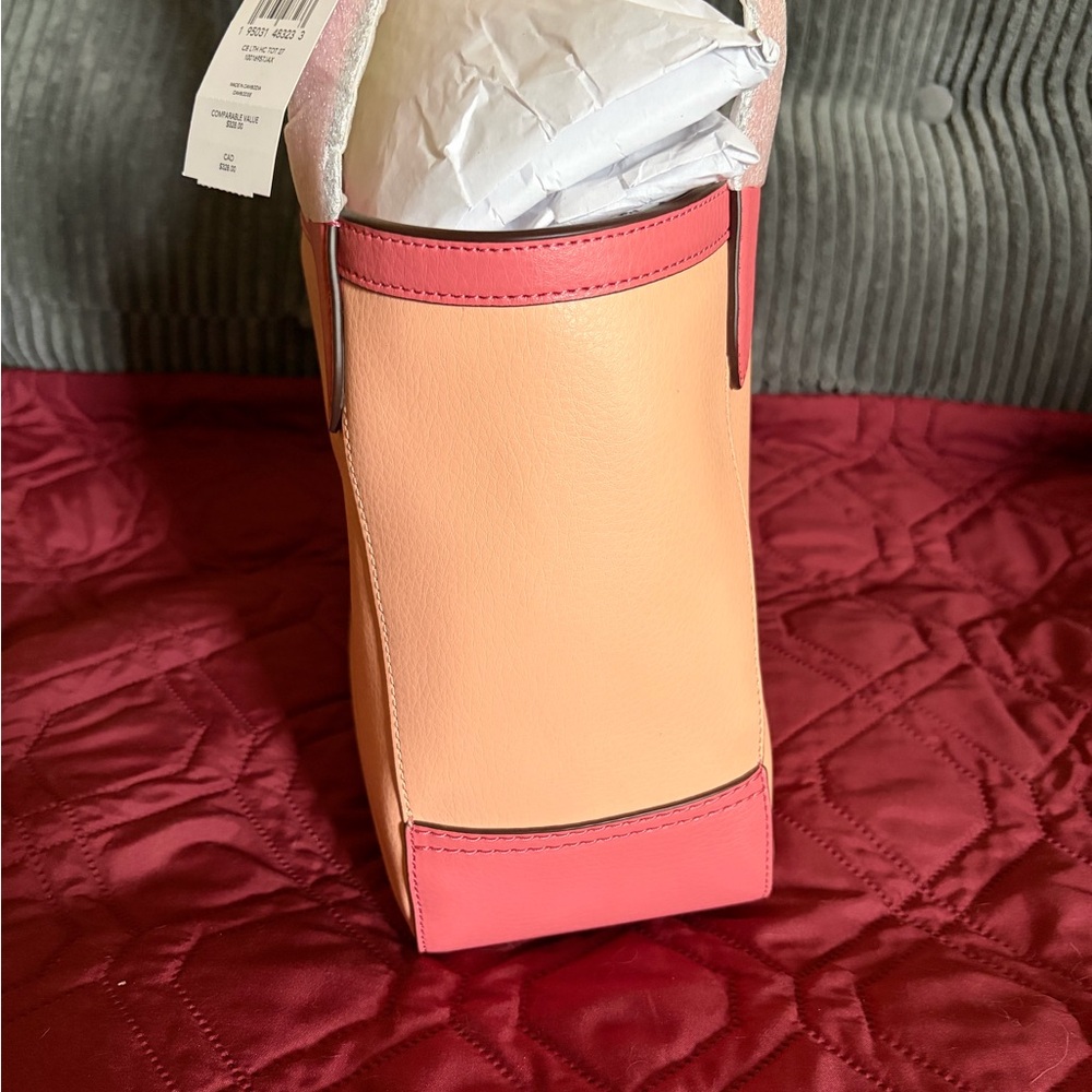 Coach Two-Tone Pink and Peach Tote - Picture 4 of 6